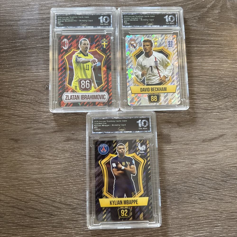 2024 Soccer Graded 10 - Zlatan Ibrahimovic, David Beckham & Kylian Mbappe